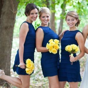 SOLD Tiered navy dress